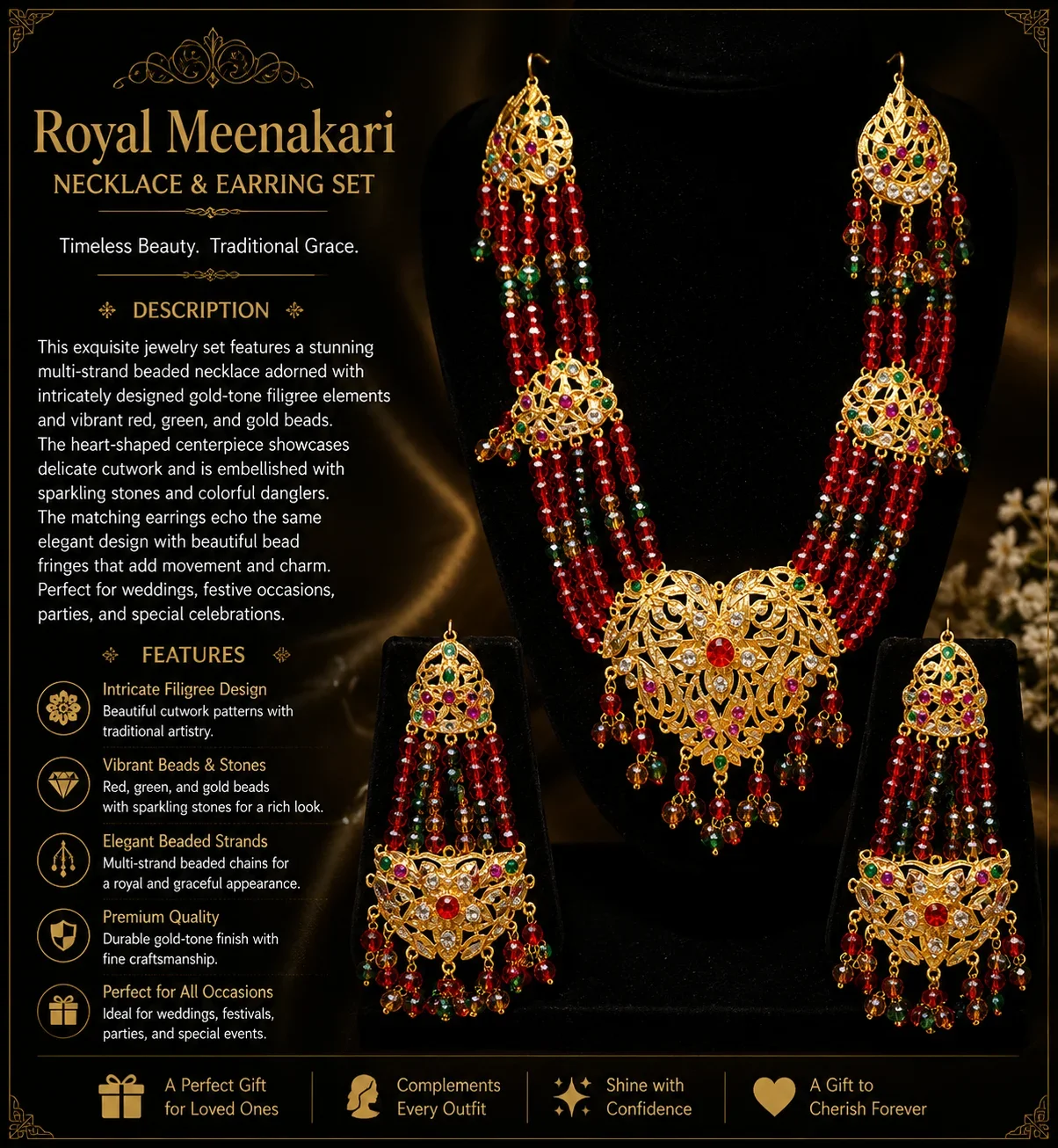 Royal Elegance Multi-Strand Necklace Set