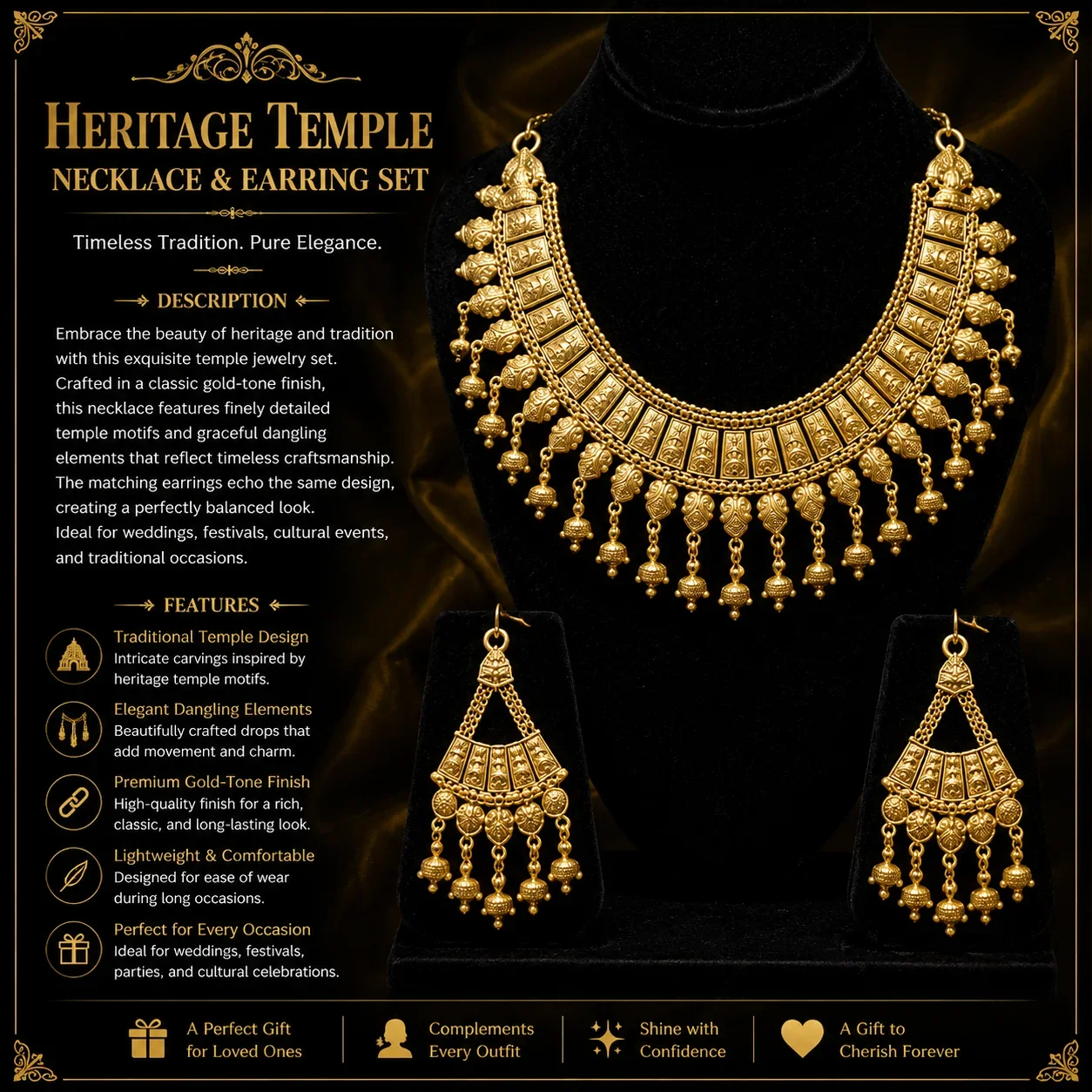 Elegant Gold Necklace Set – Traditional Charm
