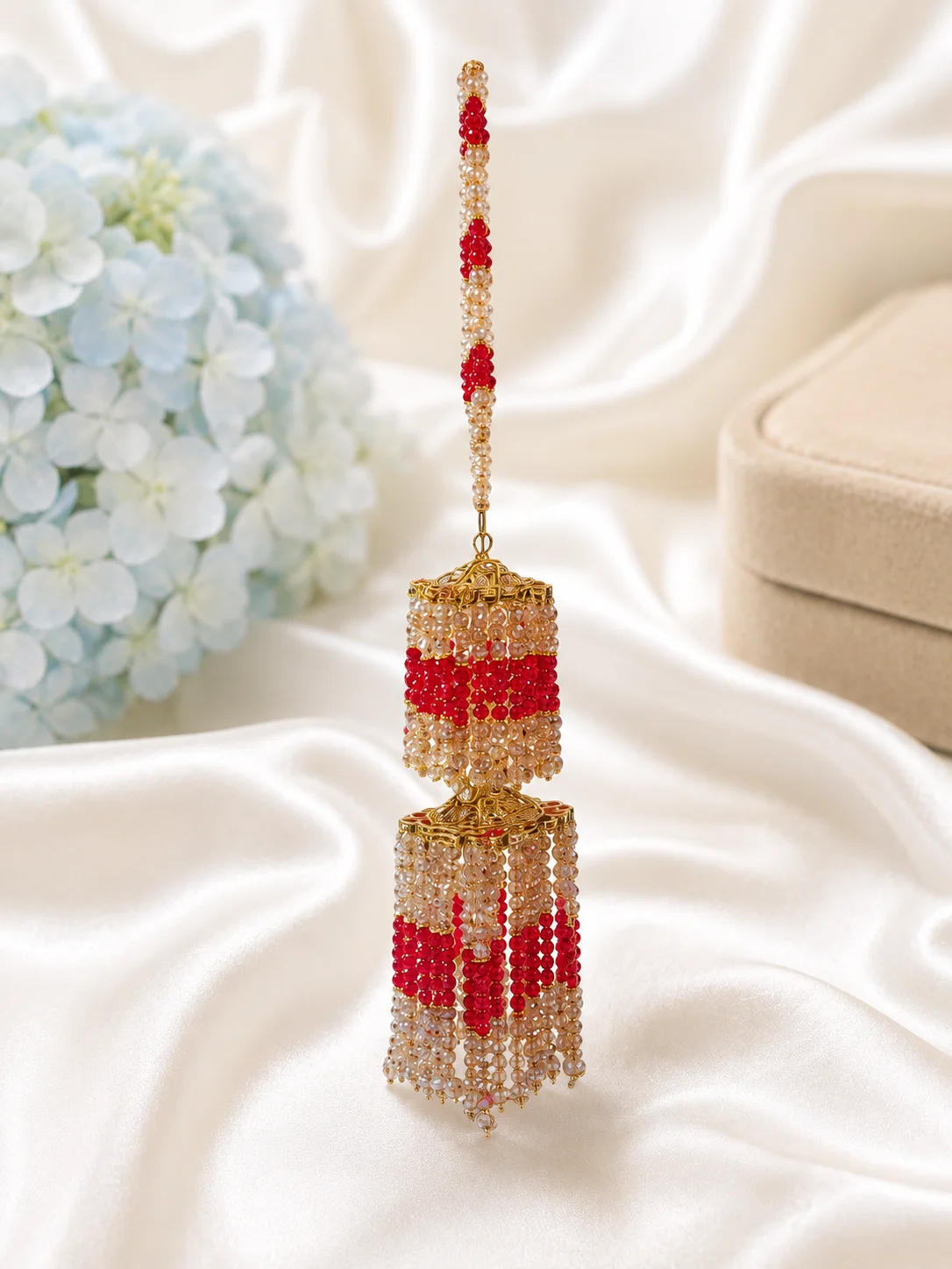 Bridal Kalera – Red & Golden Crystal Beaded Wedding Jewellery