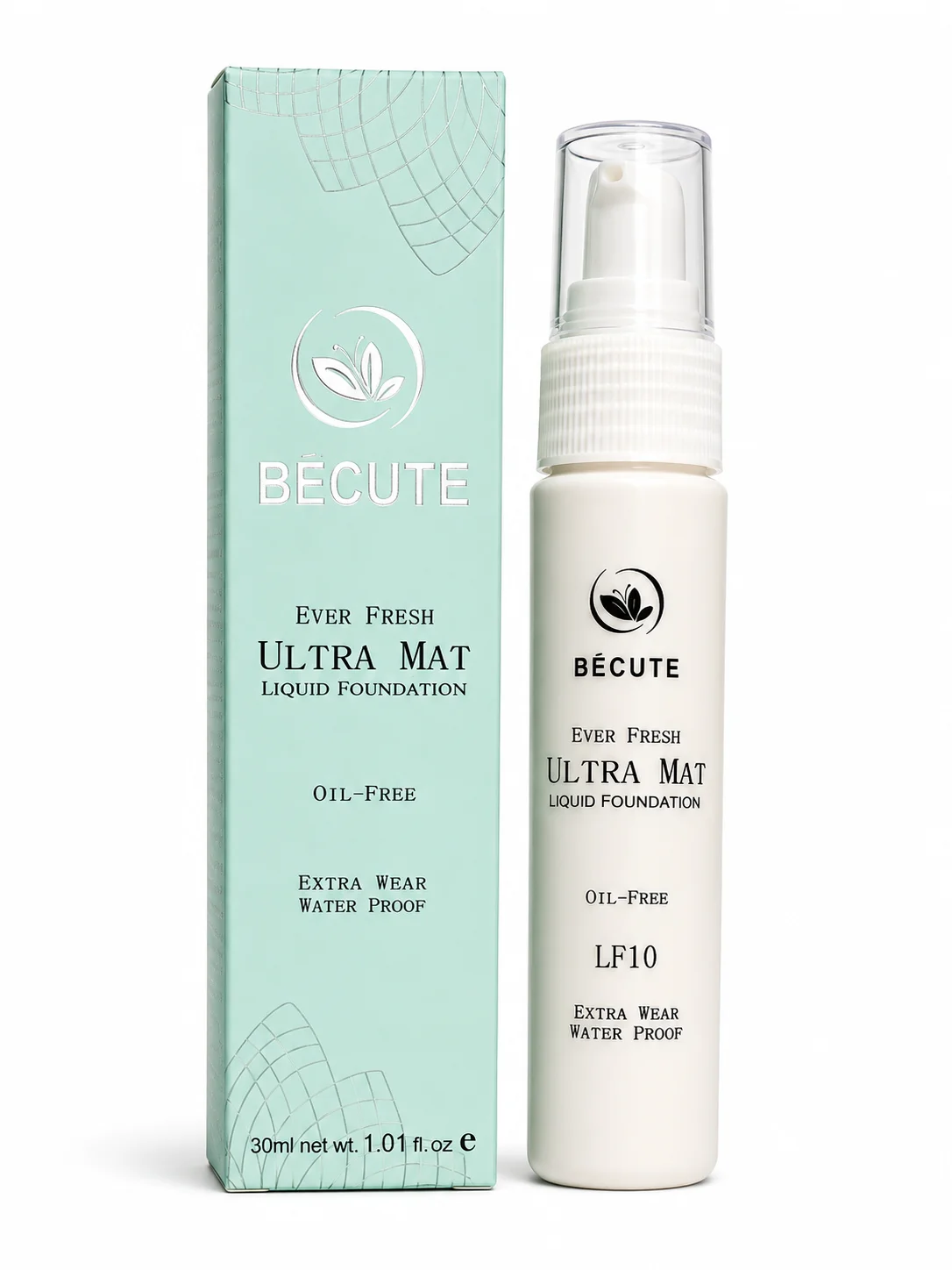 BÉCUTE Ever Fresh Ultra Mat Liquid Foundation LF10 – Oil-Free & Waterproof – 30ml