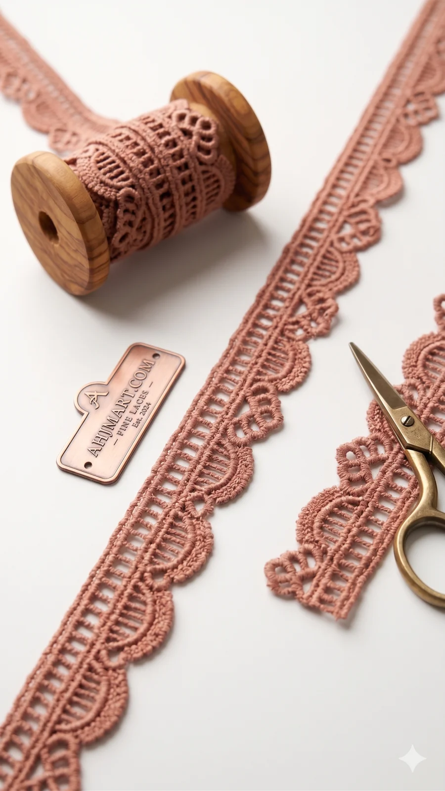 Dusty Rose Milky Soft Scalloped Lace
