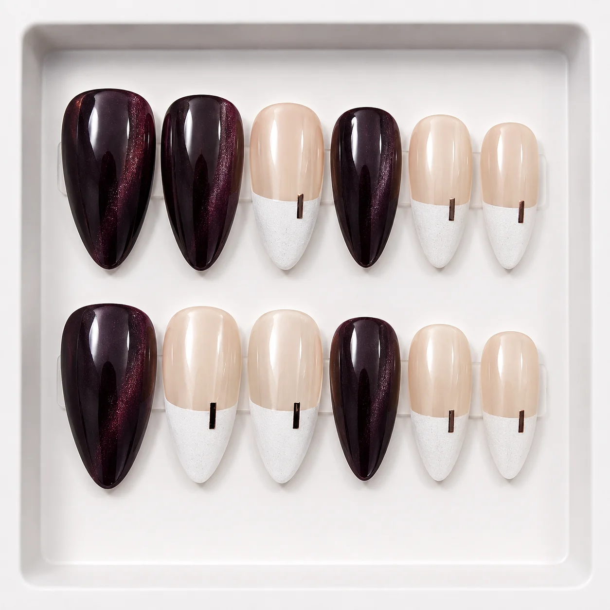 Black & White French Tip Press-On Nails