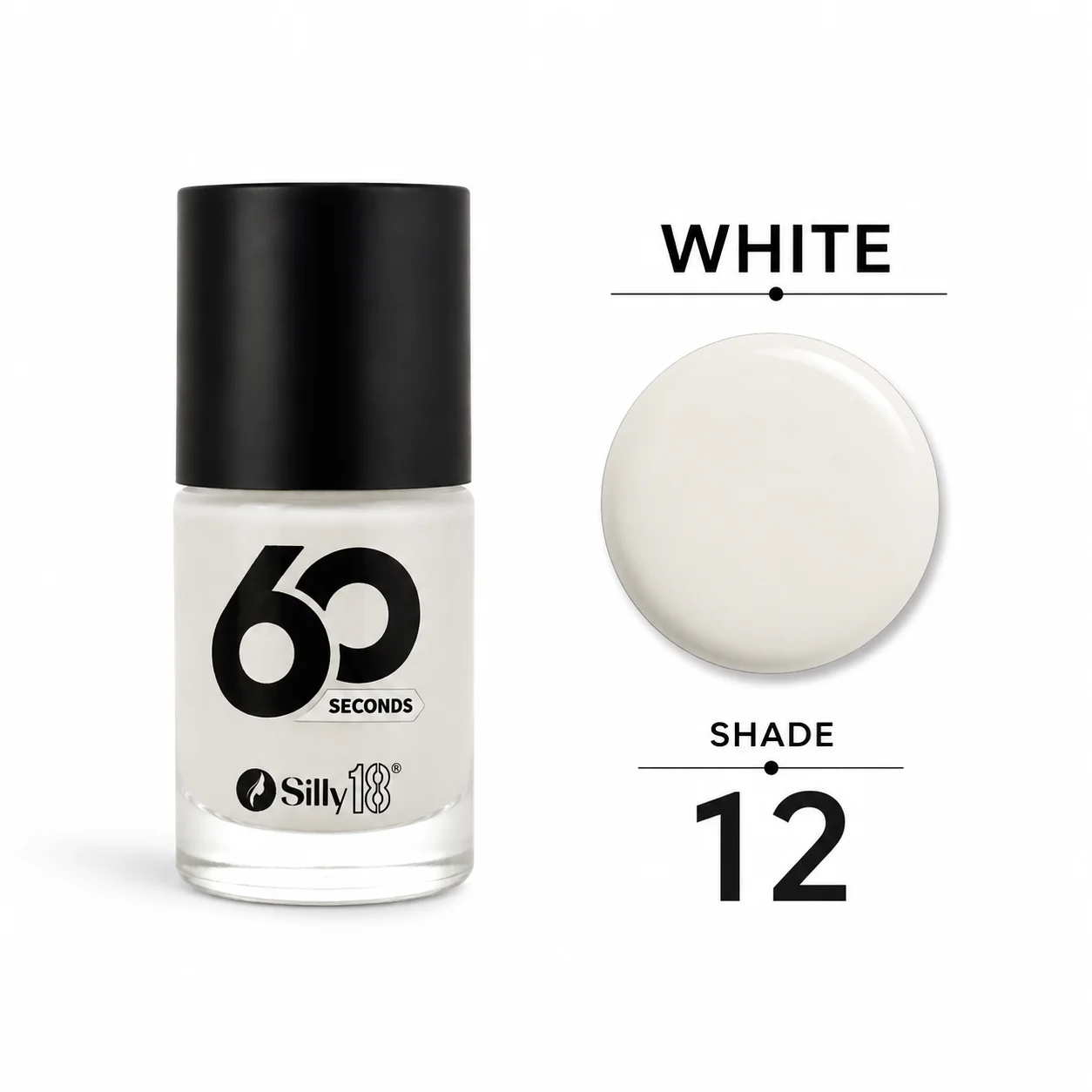 Silly18 60 Seconds Nail Polish – Shade 12 White