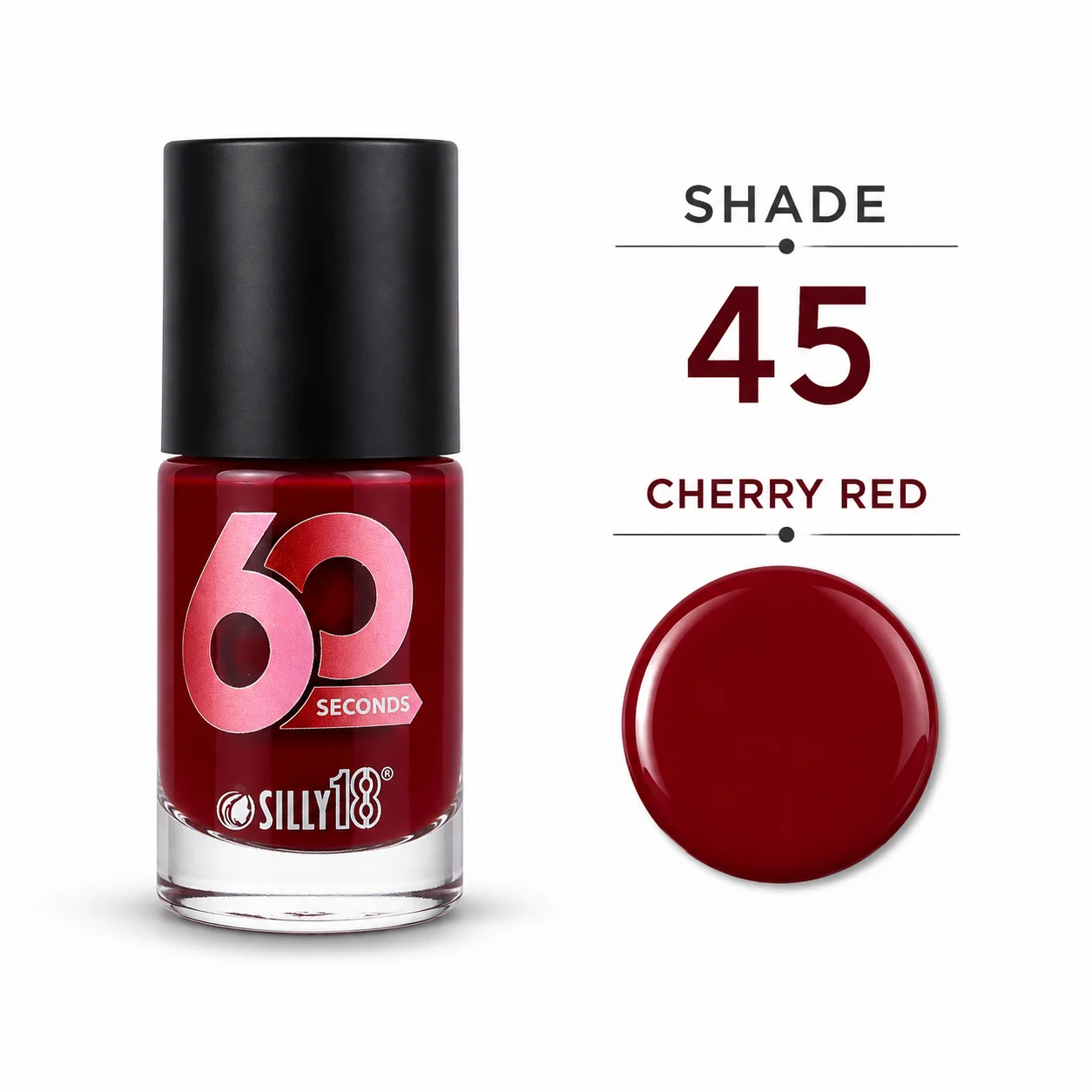 Silly18 60 Seconds Nail Polish – Shade 45 Cherry Red