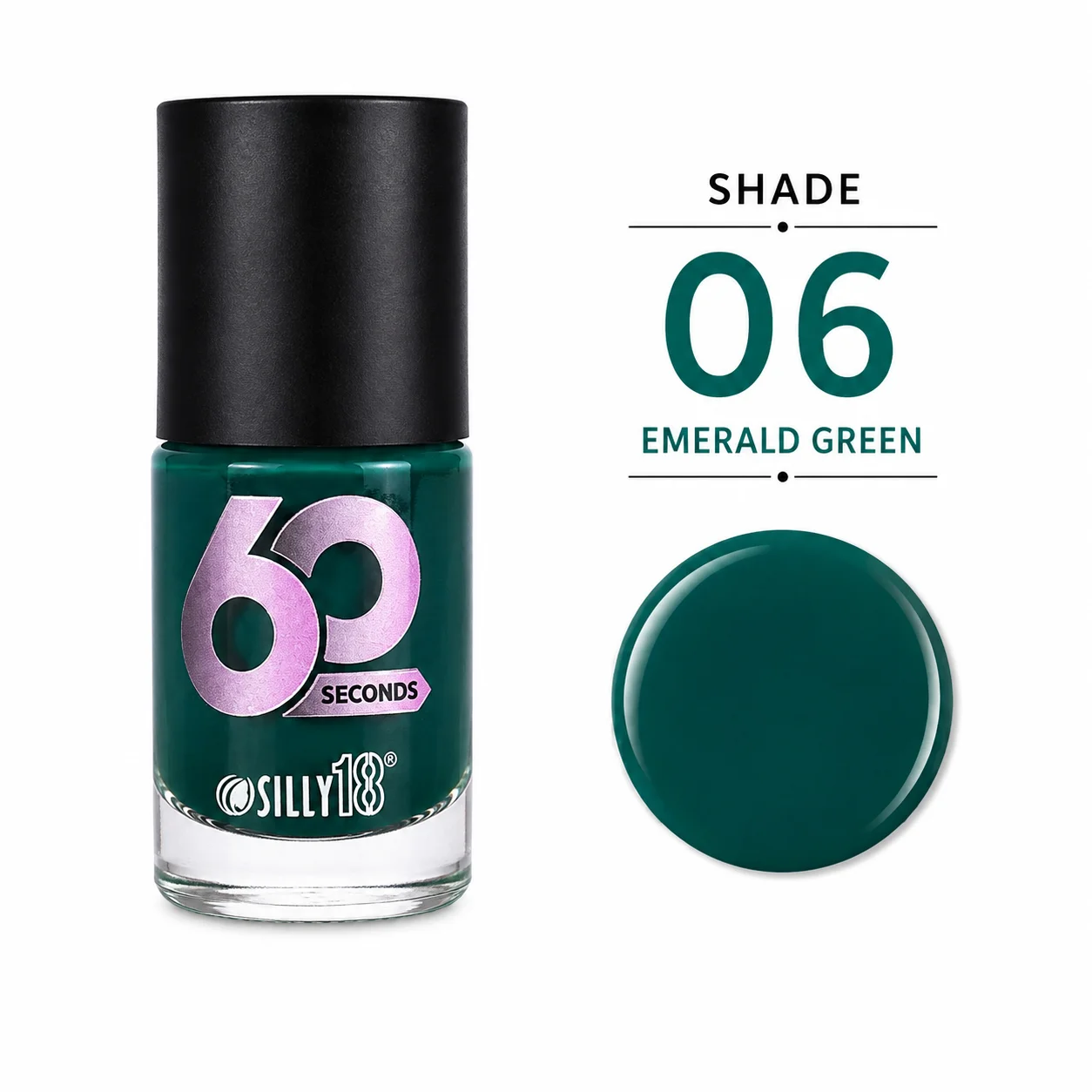 Silly18 60 Seconds Nail Polish – Shade 06 Emerald Green