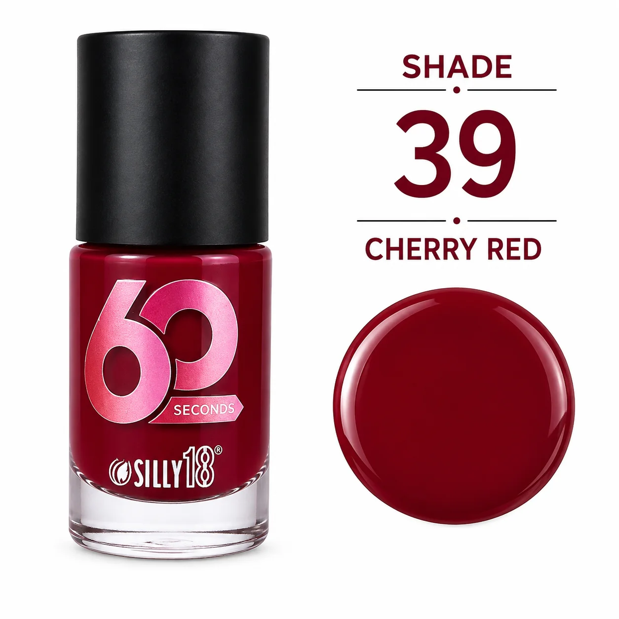 Silly18 60 Seconds Nail Polish – Shade 39 Cherry Red