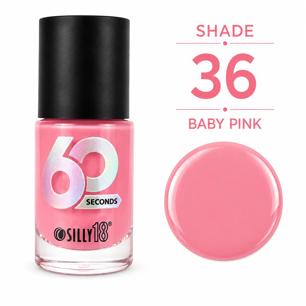 Silly18 60 Seconds Nail Polish – Shade 36 Baby Pink