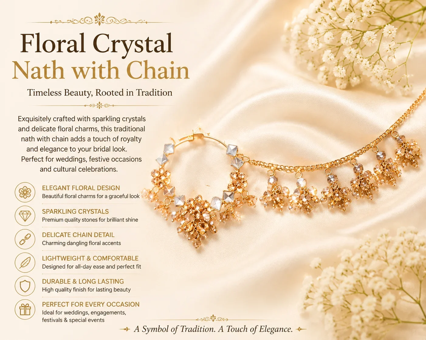 Elegant Gold Matha Patti with Crystal Embellishments