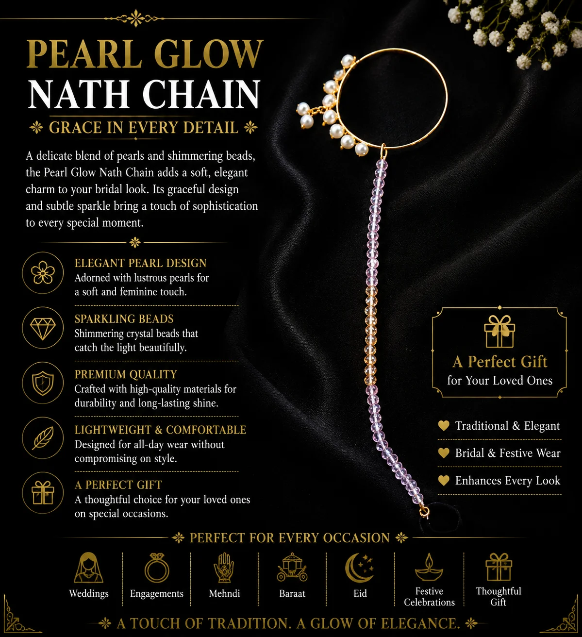 Elegant Pearl-Adorned Nath