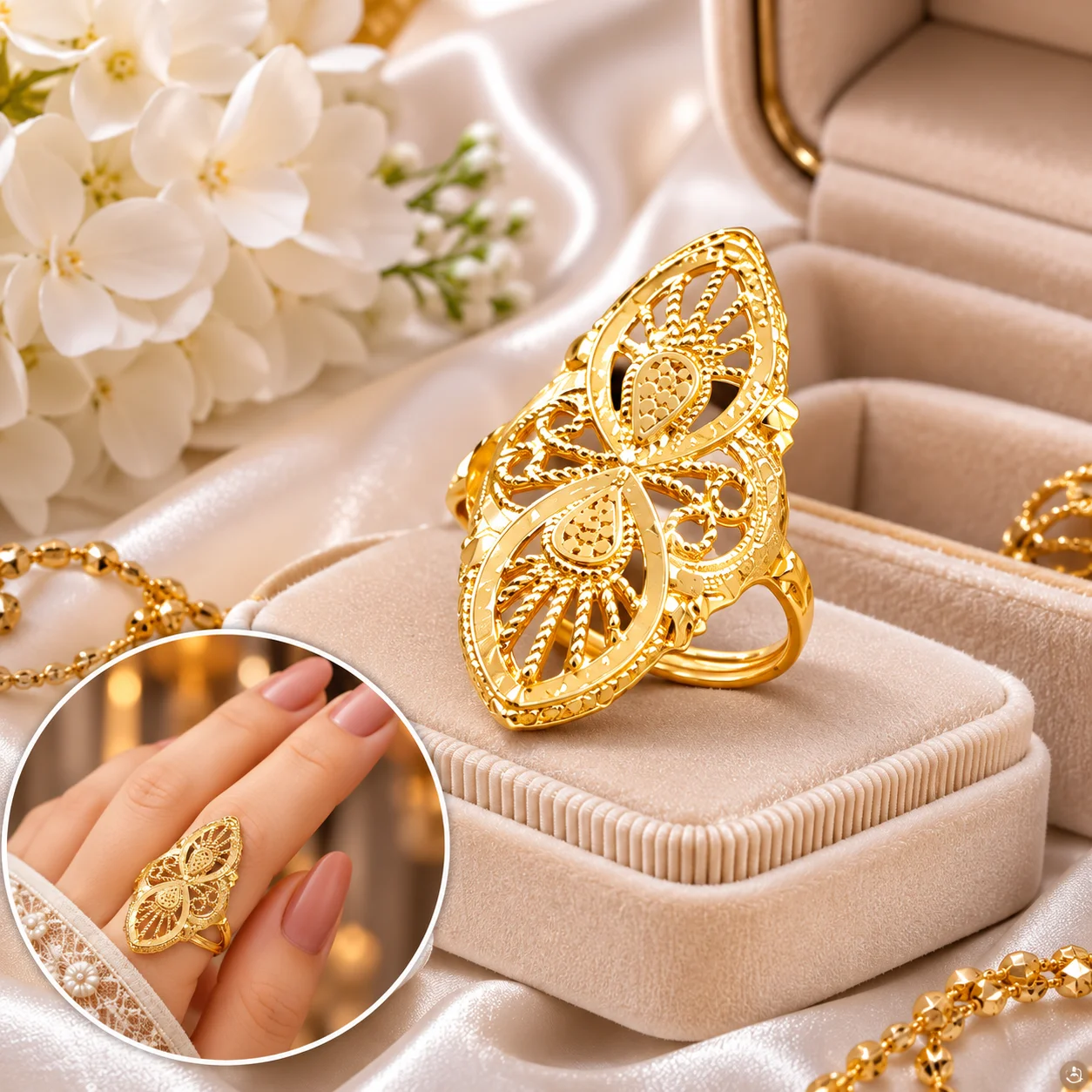 Premium Gold Plated Fancy Rings Set for Women