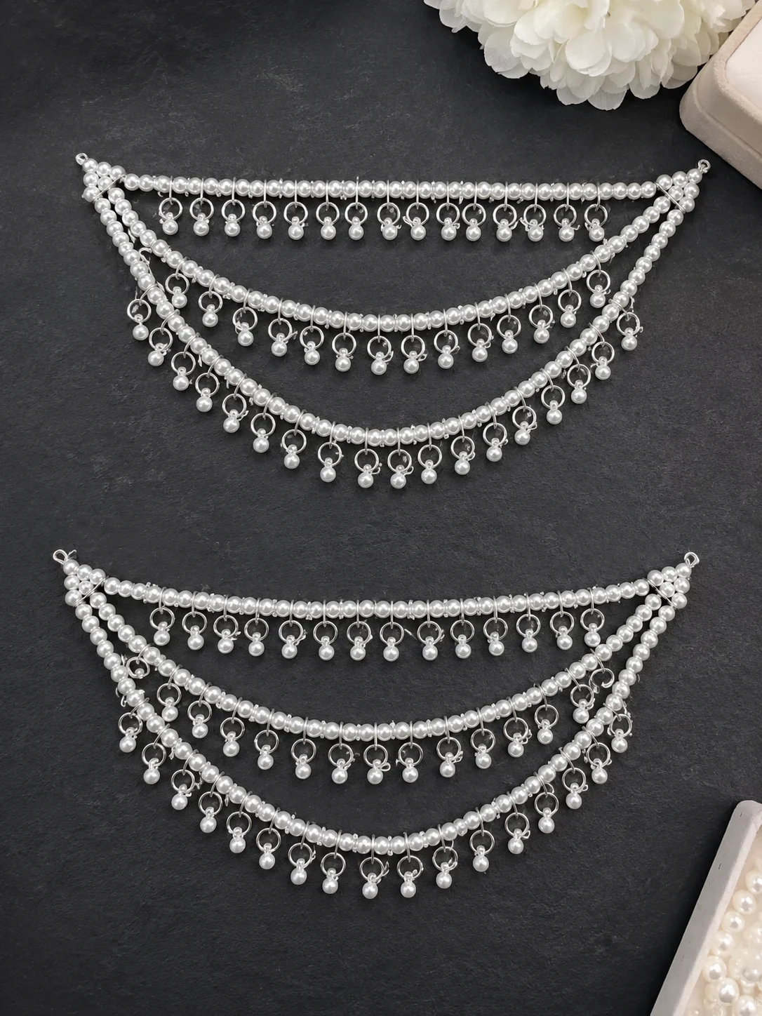 Bridal Multi-Layer Pearl Hair Garland