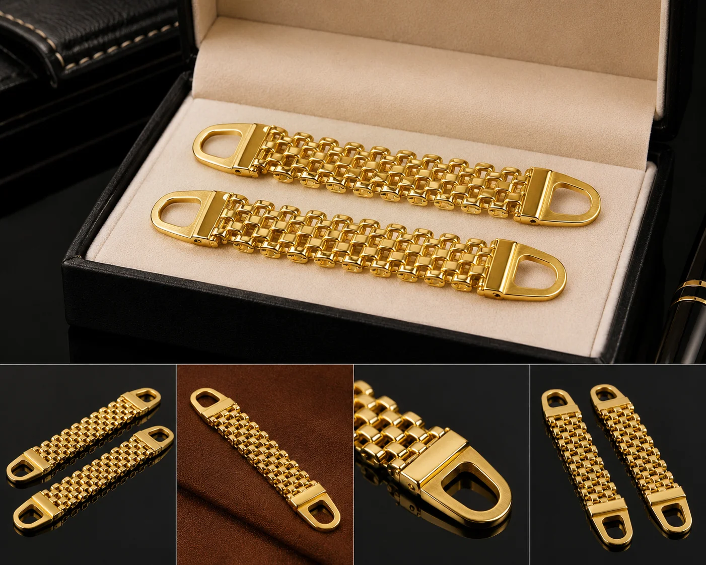 Luxury Gold Chain Link Cufflinks for Men