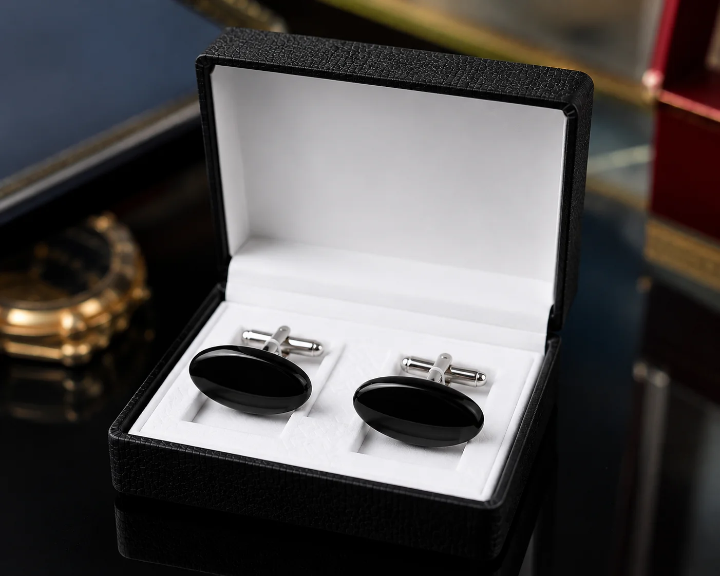 SmartCare Premium Cufflink Collection – Multi Color Stone Set