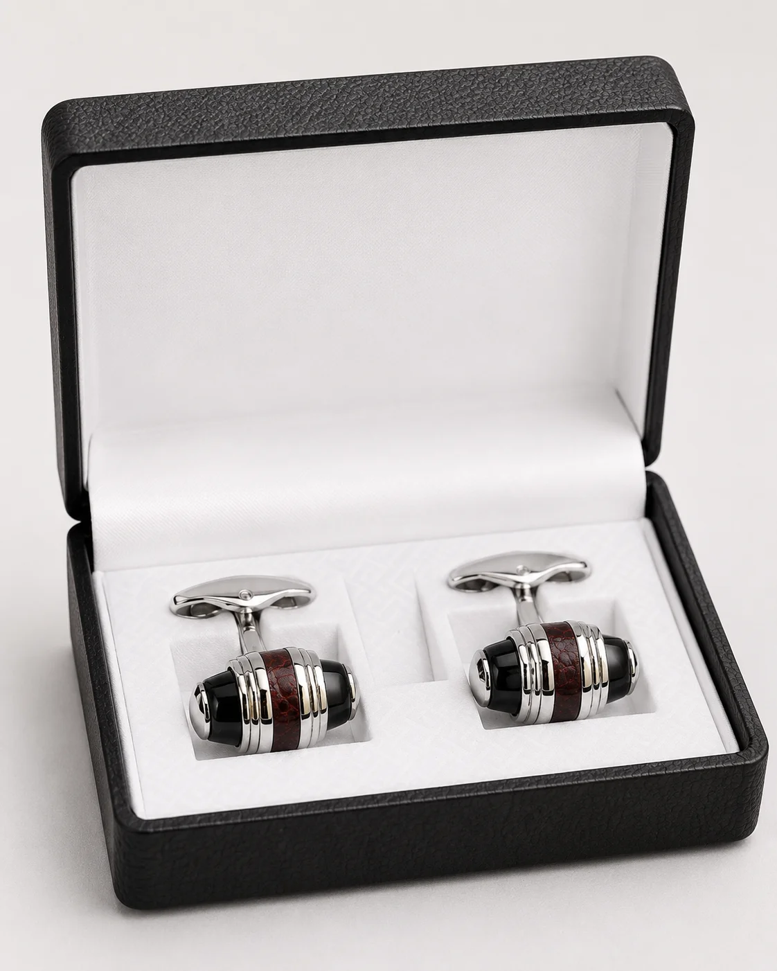 Luxury Gold & White Barrel Cufflinks for Men