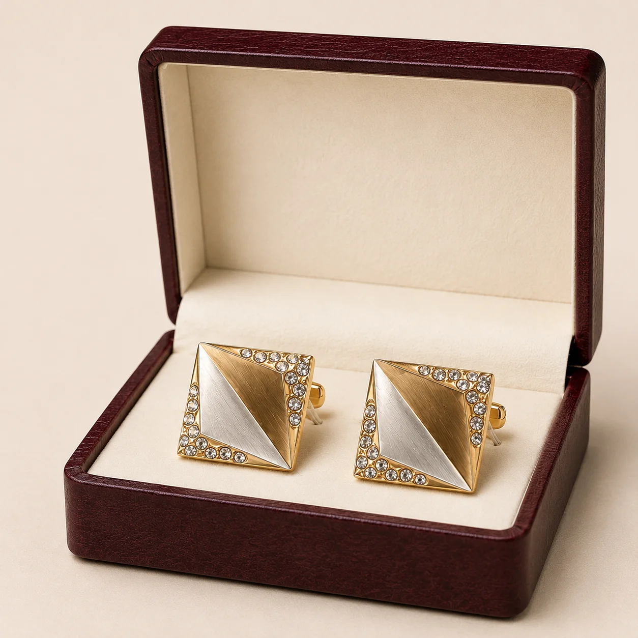 Luxury Crystal Square Cufflinks for Men