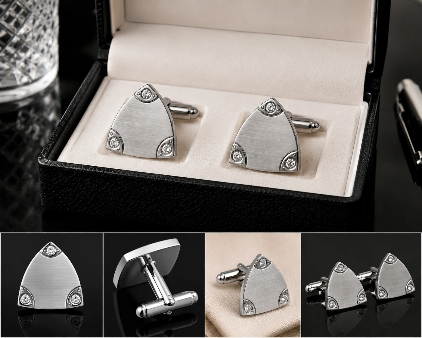 Luxury Silver Industrial Design Cufflinks for Men – Premium Formal Shirt Cuff Links