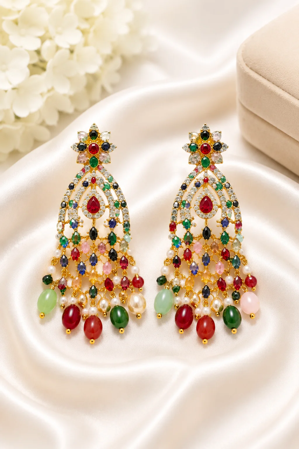Luxury Multicolor Crystal Chandelier Earrings for Women