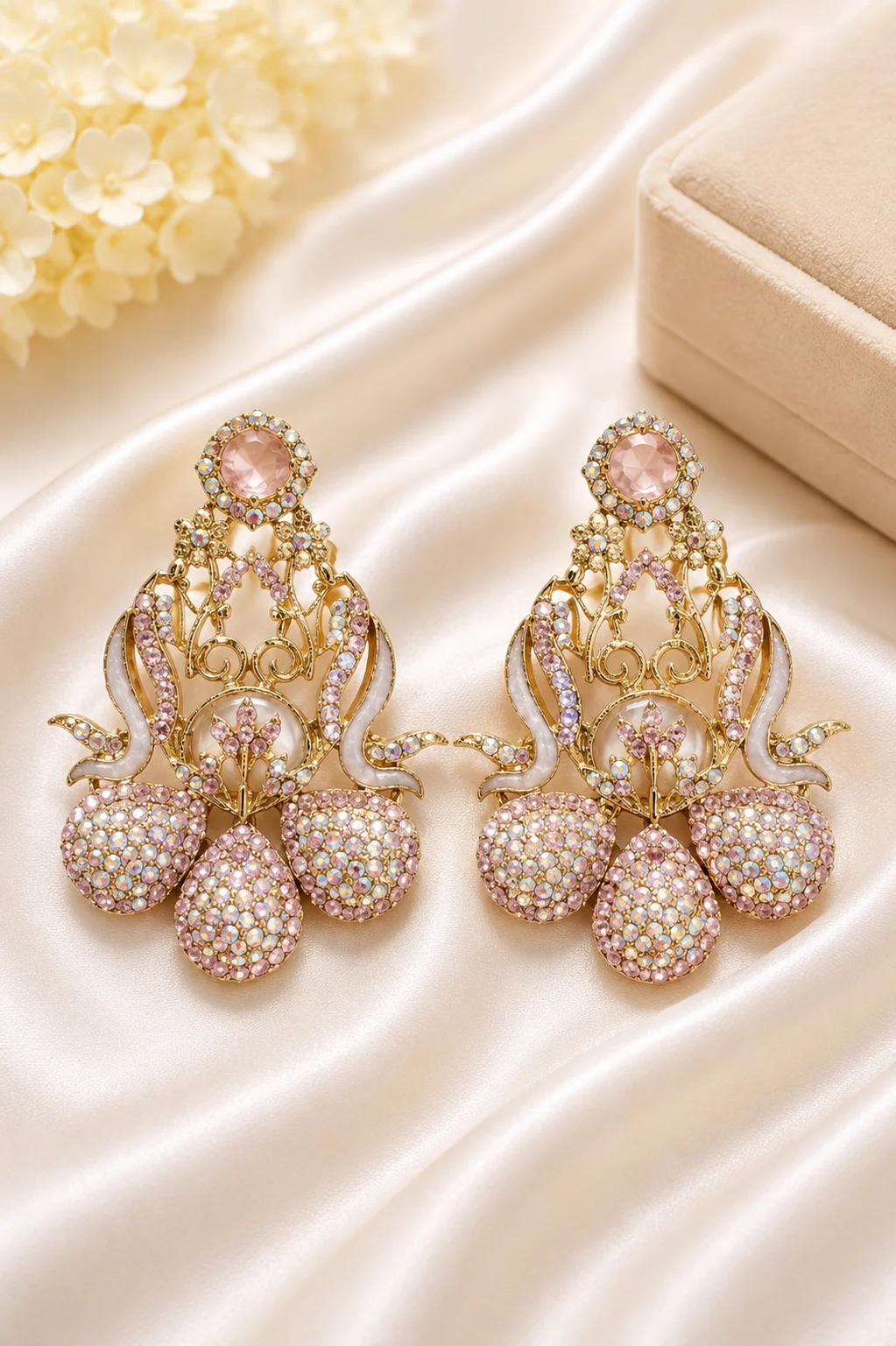 Luxury Turkish Floral Crystal Earrings
