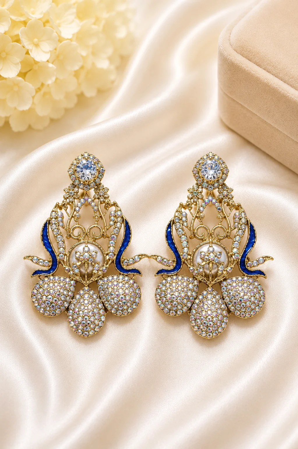 Luxury Turkish Floral Crystal Earrings