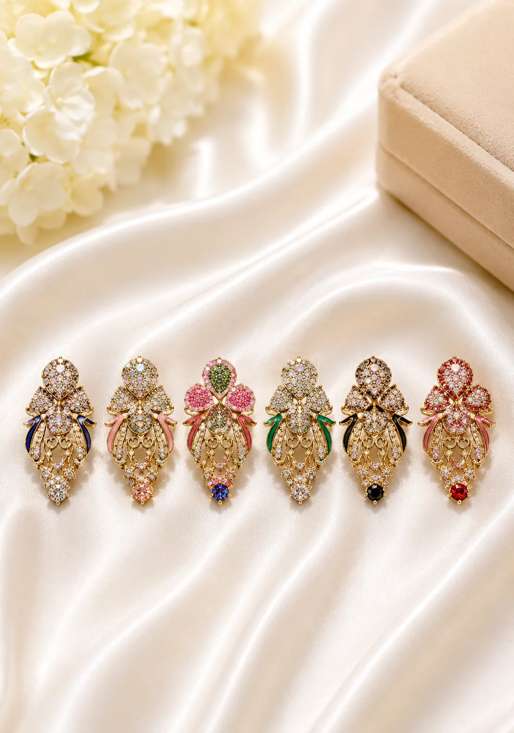 Luxury Turkish Floral Crystal Earrings