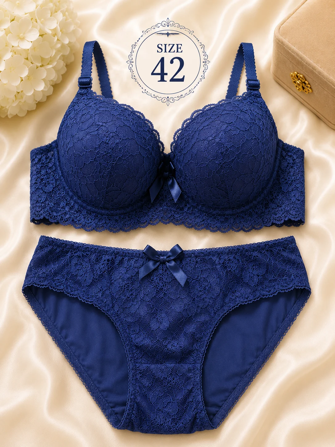 Lace Bra & Panty Set for Women | Soft Padded Lingerie | 5 Elegant Colors | Sizes 36, 38, 40 & 42
