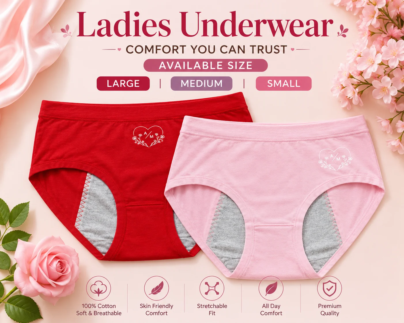 Ladies Cotton Underwear – Soft & Comfortable