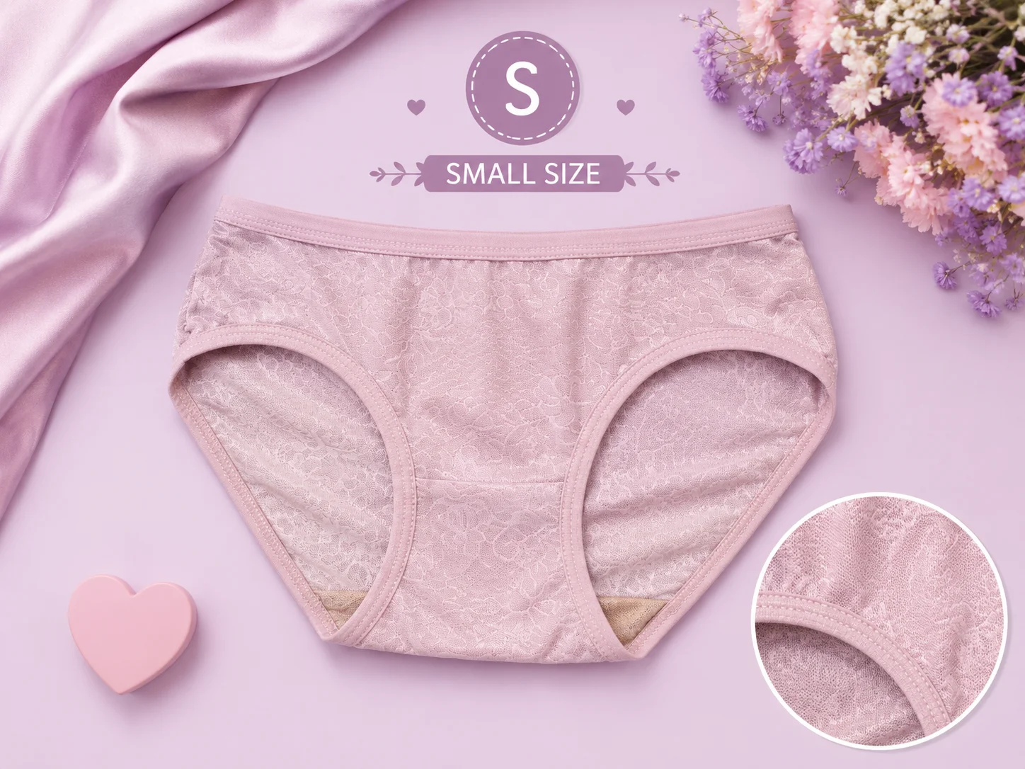Women's Floral Lace Soft Cotton Panties