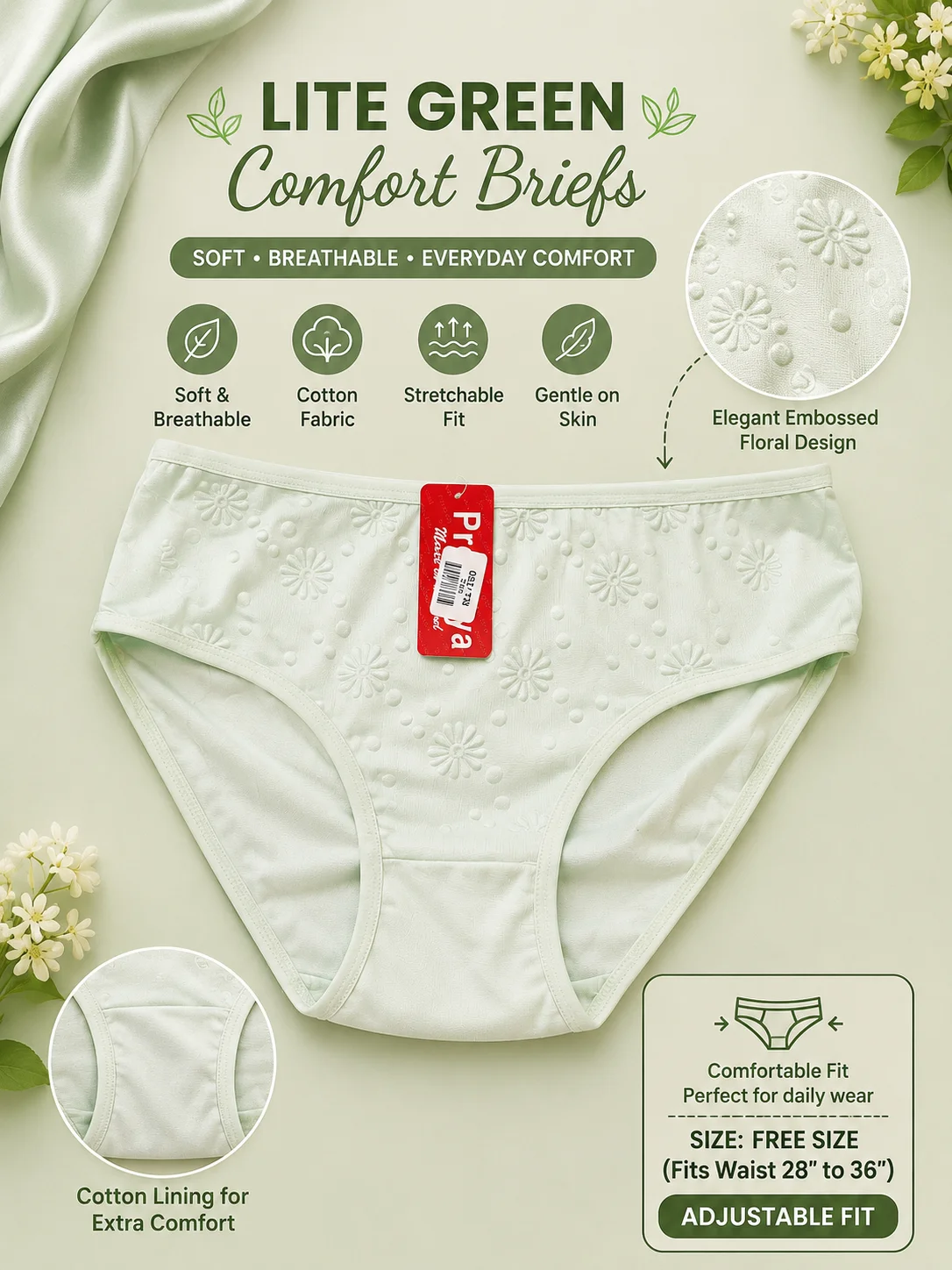 Women's Soft Cotton Floral Panty