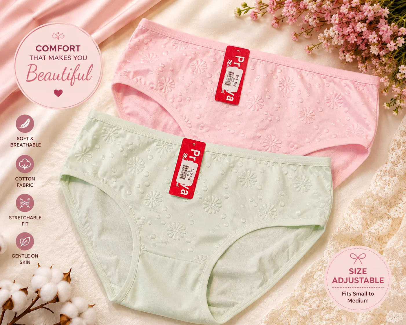 Women's Soft Cotton Floral Panty