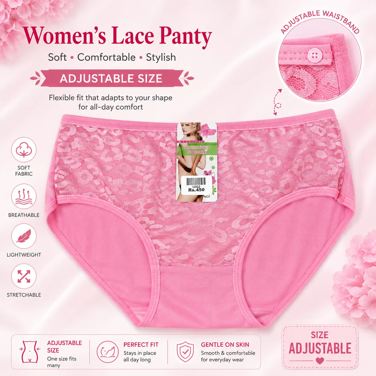 Women's Lace Panty | Adjustable Size