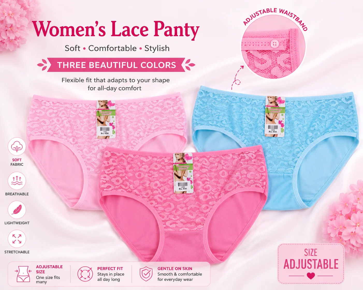 Women's Lace Panty | Adjustable Size