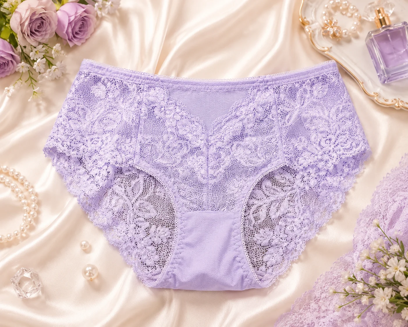 Women's Premium Lace Panties – 3 Colors | Adjustable Size