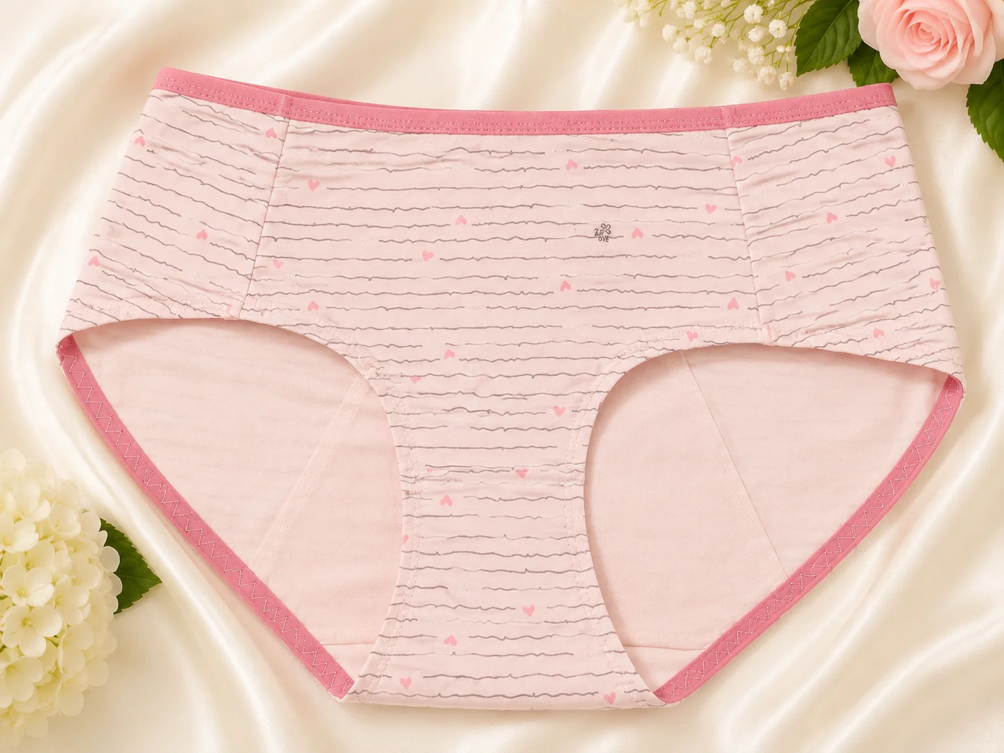 Women's Soft Cotton Printed Boyshort Panty – Light Pink