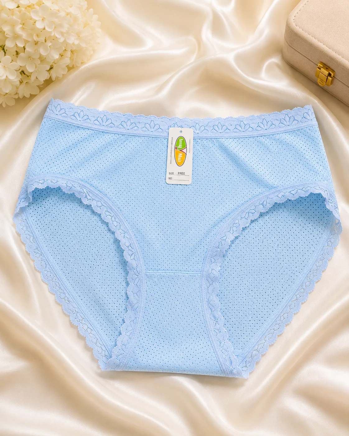 Women's Soft Cotton Lace Panties – 6 Color Pack | Breathable & Comfortable Daily Wear