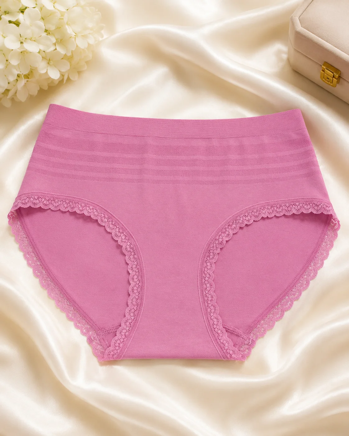 Women's Soft Cotton Lace Panties – 6 Color Pack | Breathable & Comfortable Daily Wear