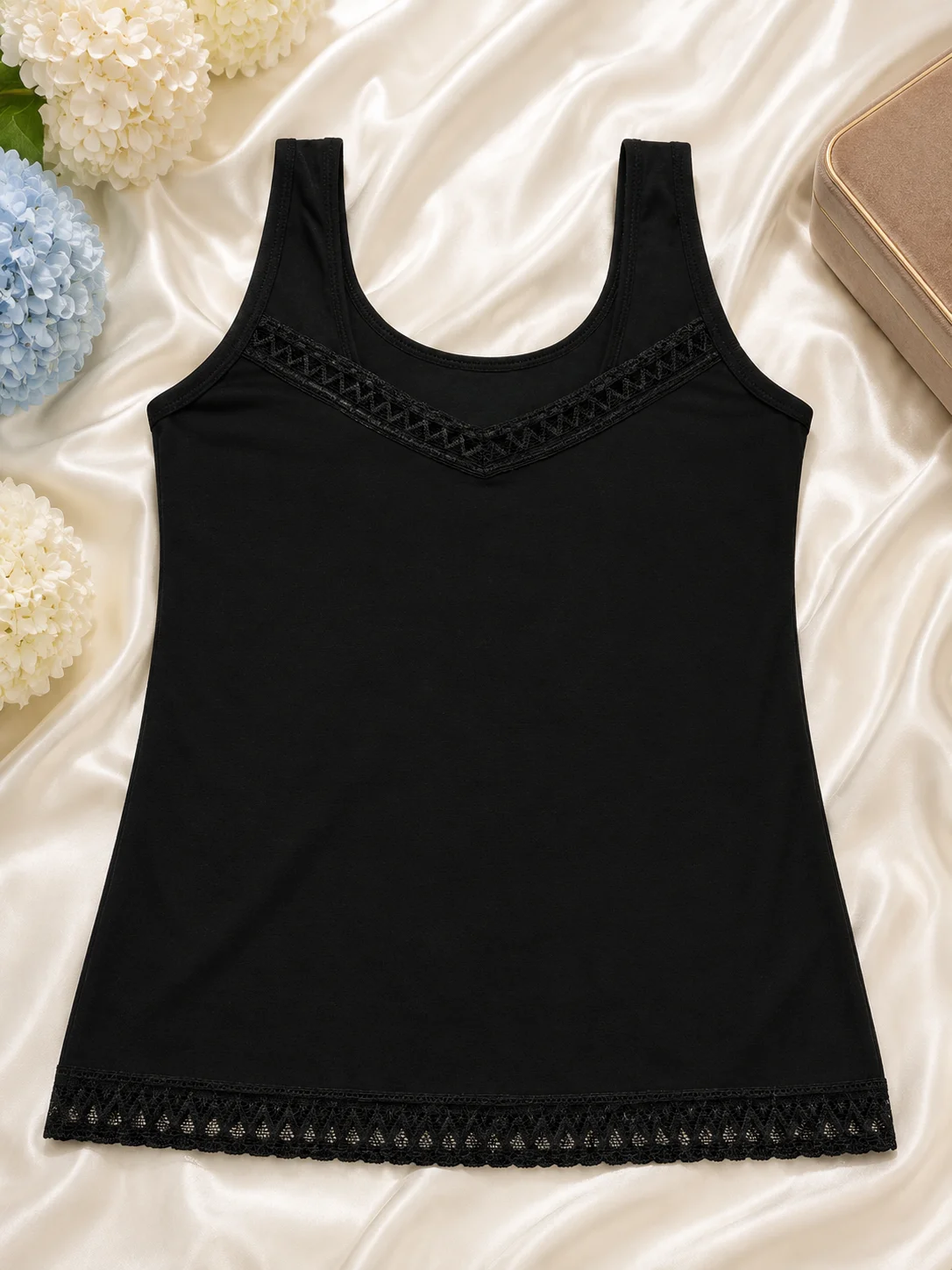 Sleeveless Camisole Vest – Soft Stretch Tank Top Innerwear | 2 Colors (Black & Skin)