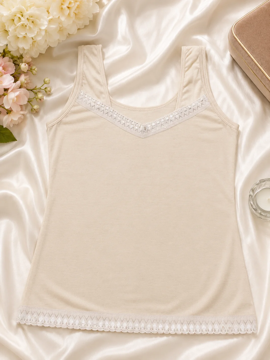 Sleeveless Camisole Vest – Soft Stretch Tank Top Innerwear | 2 Colors (Black & Skin)
