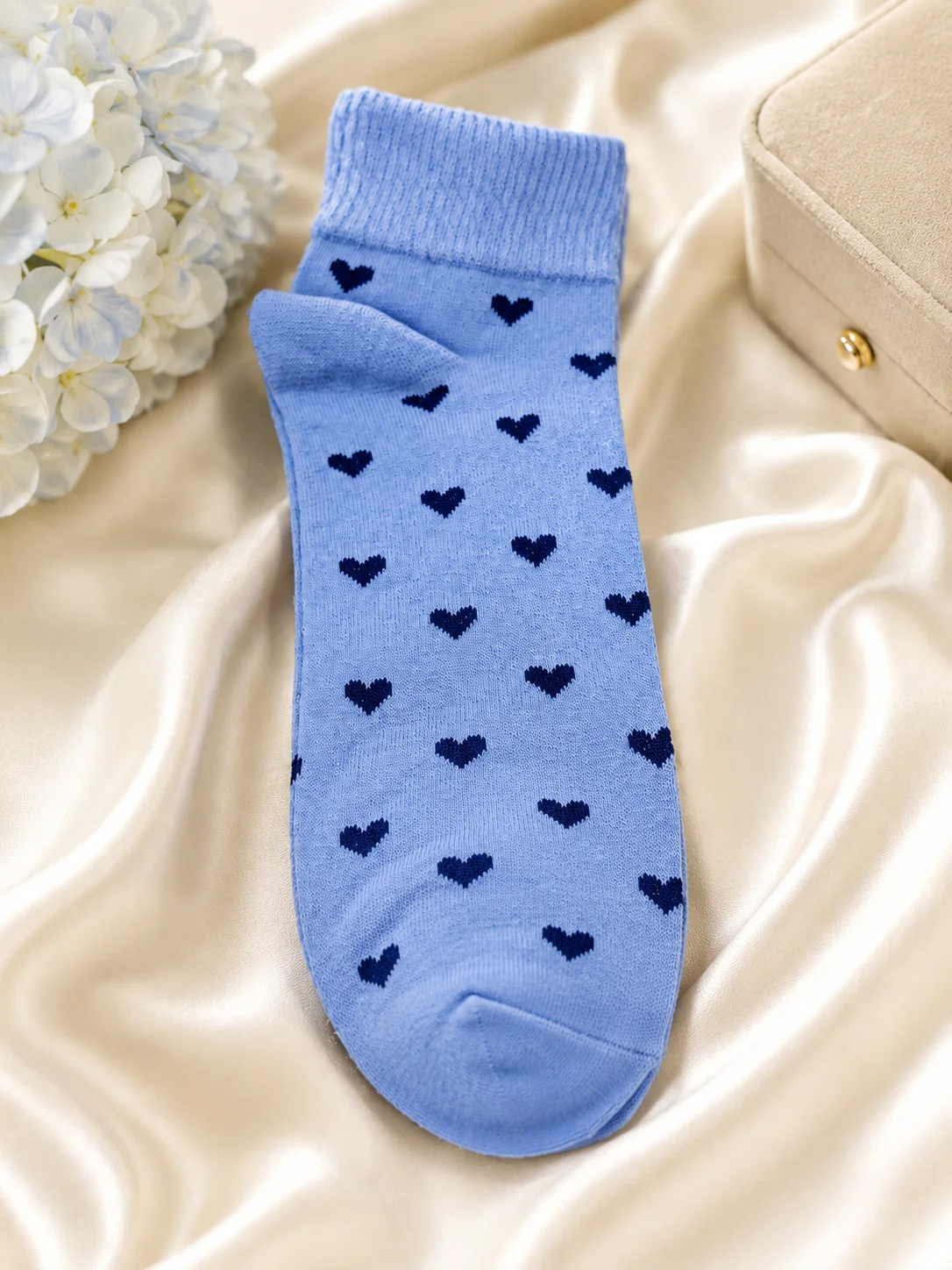 Women's Heart Pattern Ankle Socks – Soft Cotton Casual Ladies Socks | 5 Color Pack