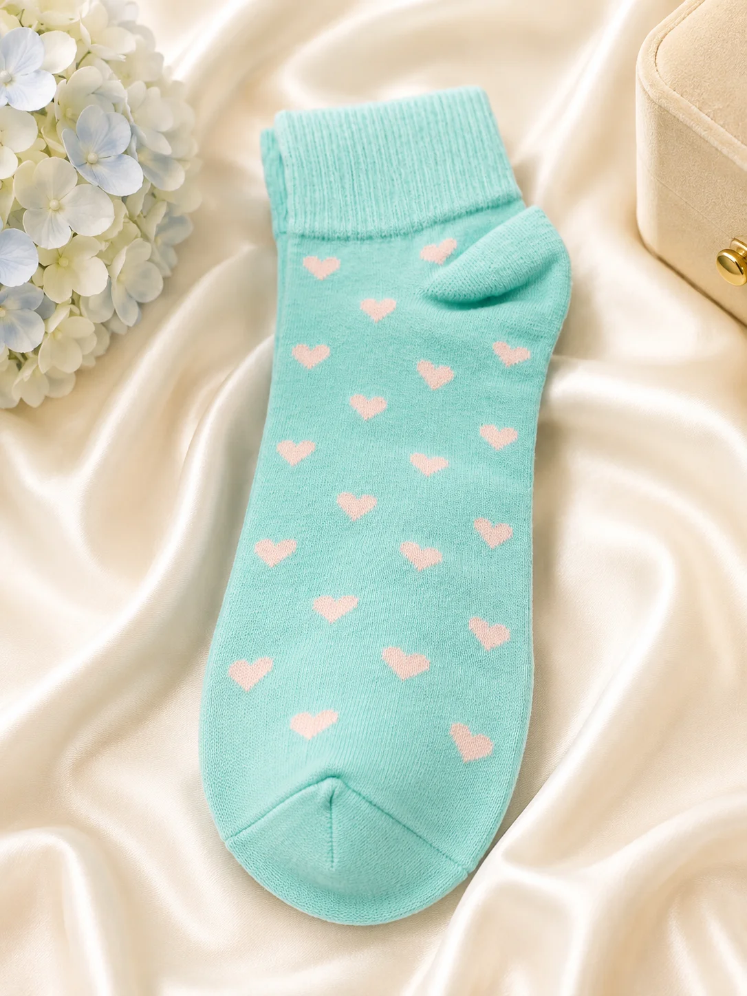Women's Heart Pattern Ankle Socks – Soft Cotton Casual Ladies Socks | 5 Color Pack