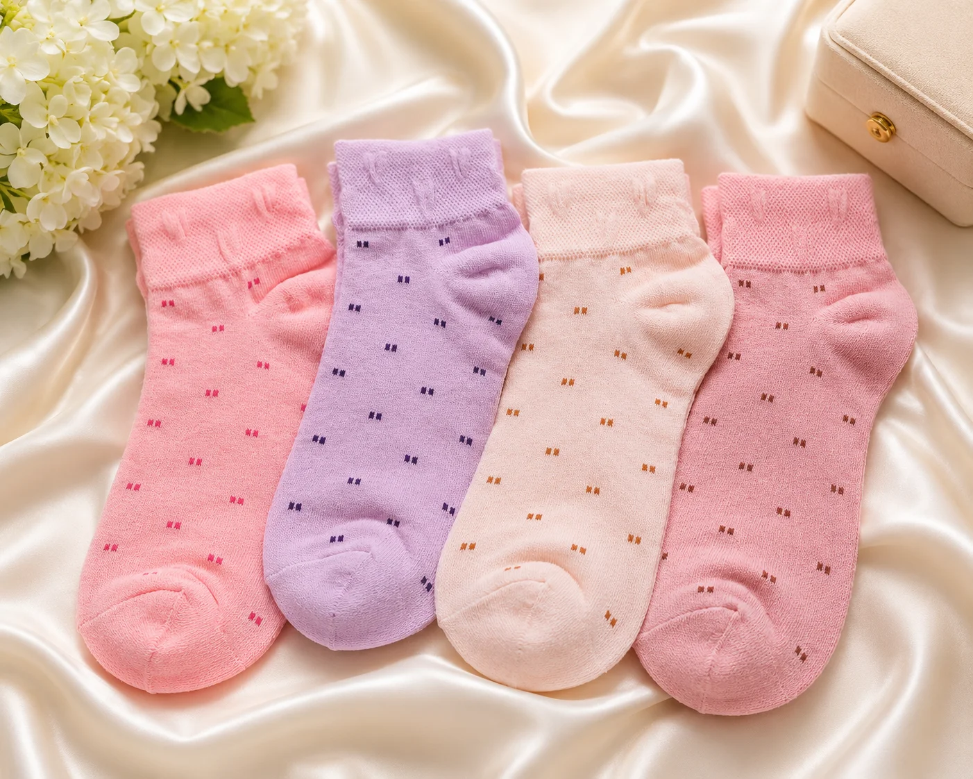 Women's Soft Ankle Socks – Breathable Casual Ladies Socks | 4 Color Pack