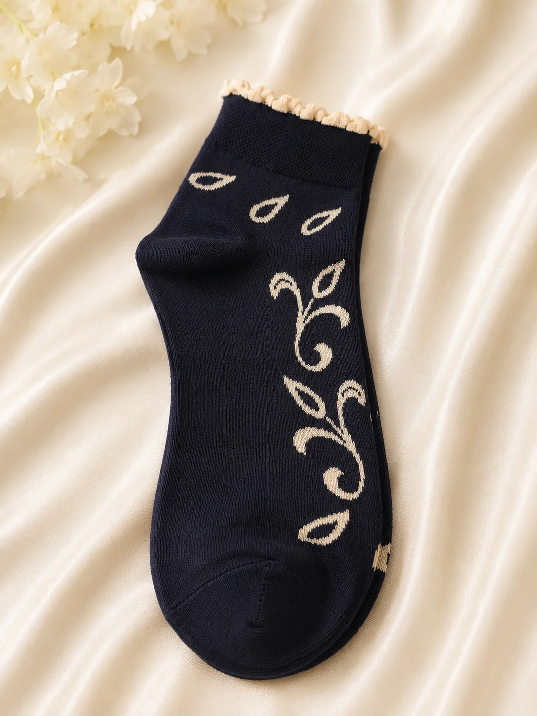 Women's Floral Pattern Crew Socks | Soft Casual Fashion Socks