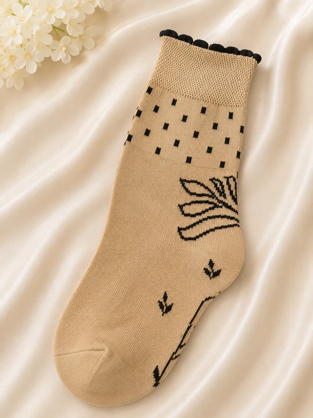 Women's Elegant Crew Socks | Floral Print Casual Fashion Socks
