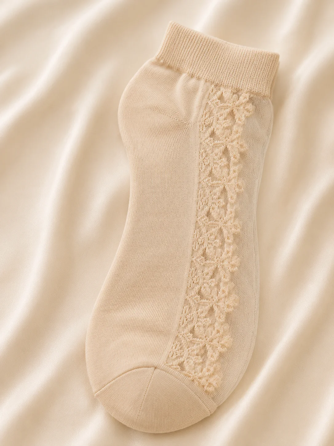 Women's Lace Mesh Ankle Socks | Elegant Floral Casual Socks