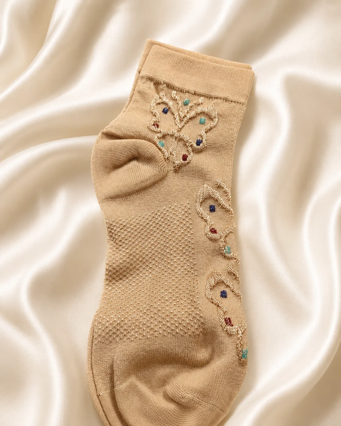 Women’s Jersey Stuff Embroidered Ankle Socks | Soft & Breathable Fashion Socks