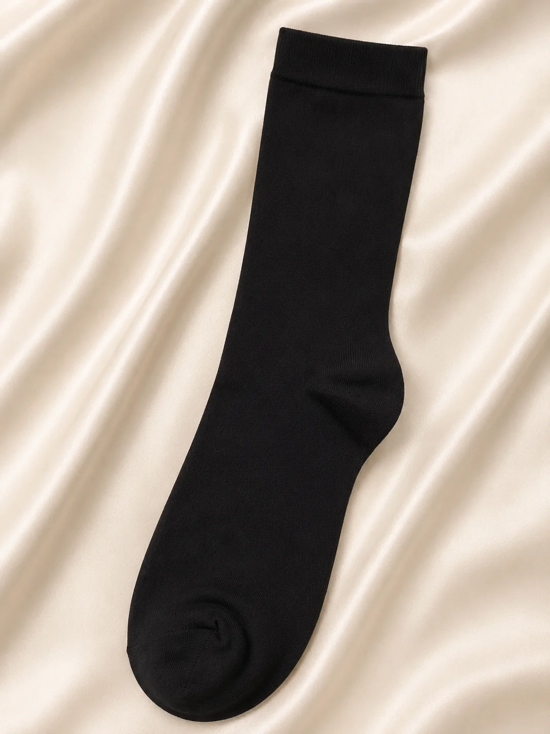 Women's Plain Black Jersey Crew Socks – Soft & Comfortable Everyday Wear