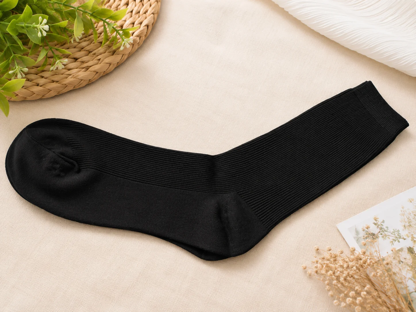 Baby School Socks – Soft Cotton Knee High Socks (Black & White Combo)