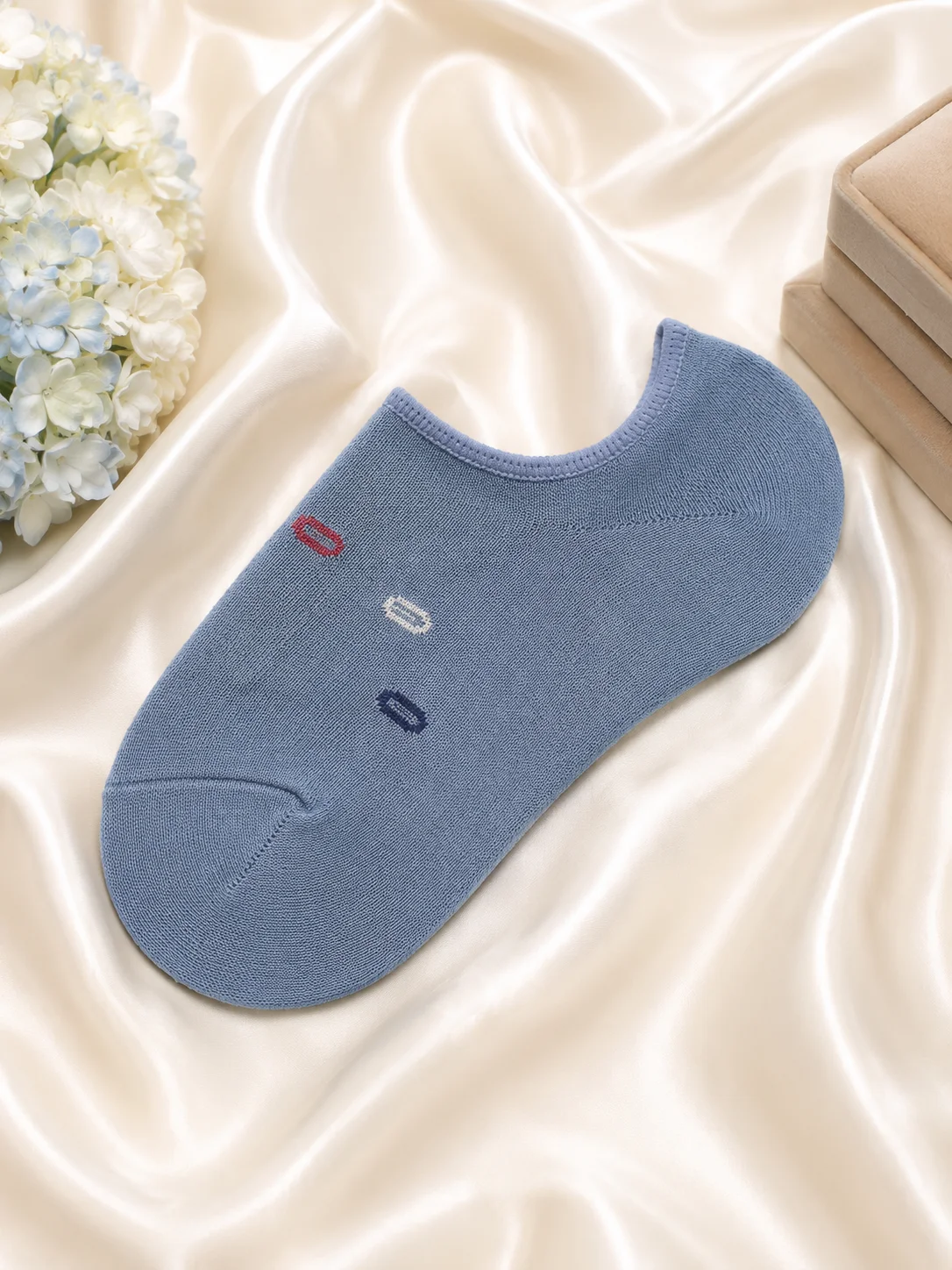 Men's No Show Invisible Socks | Breathable Low Cut Cotton Socks | Light Blue | Everyday Comfort
