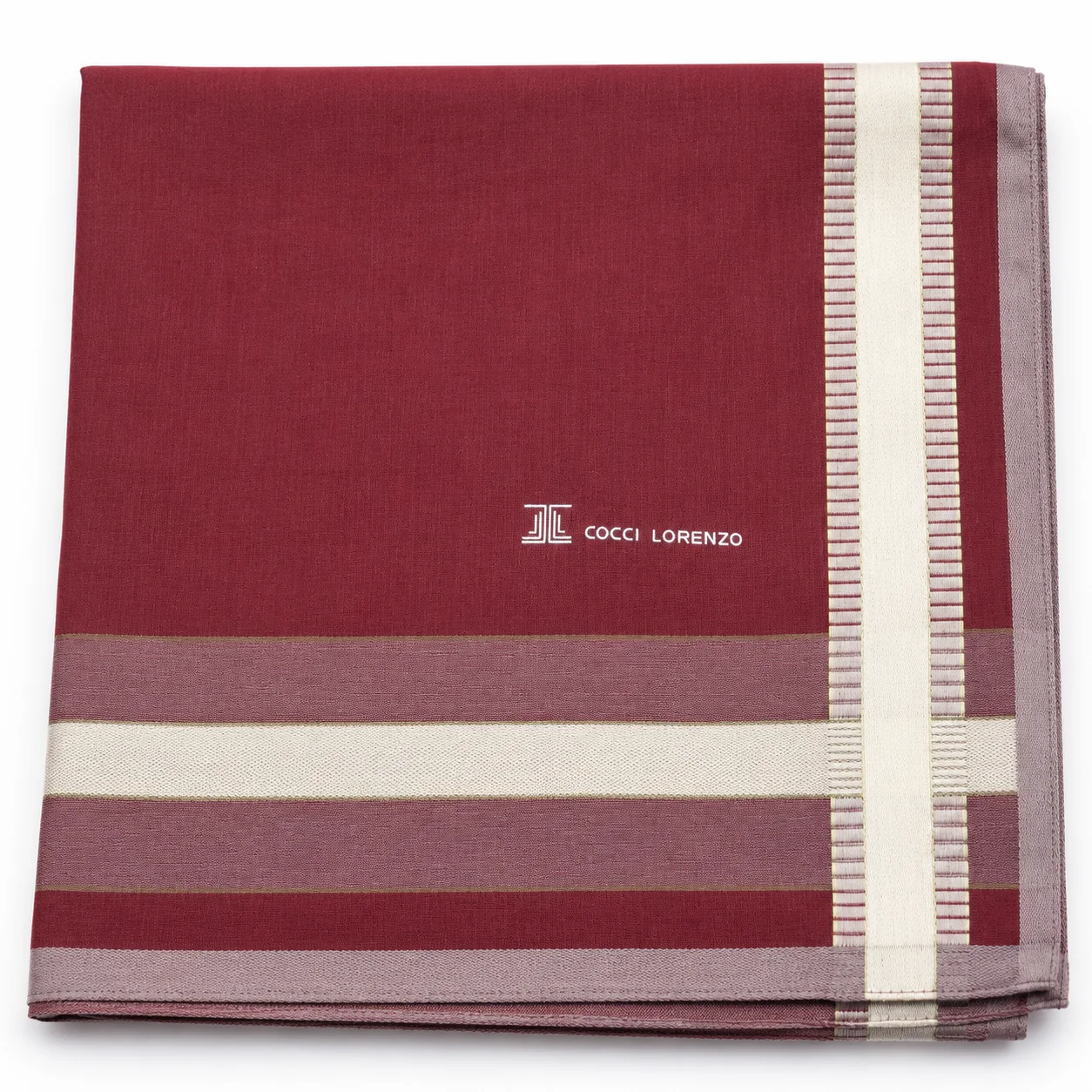 COCCI LORENZO Premium Men's Cotton Handkerchief – Maroon