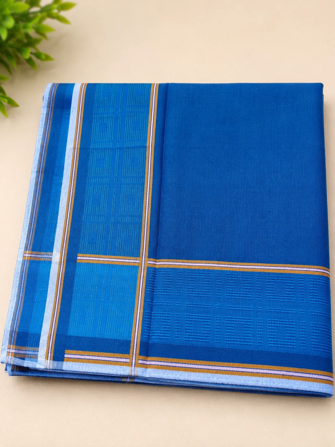 Premium Blue Cotton Men's Handkerchief