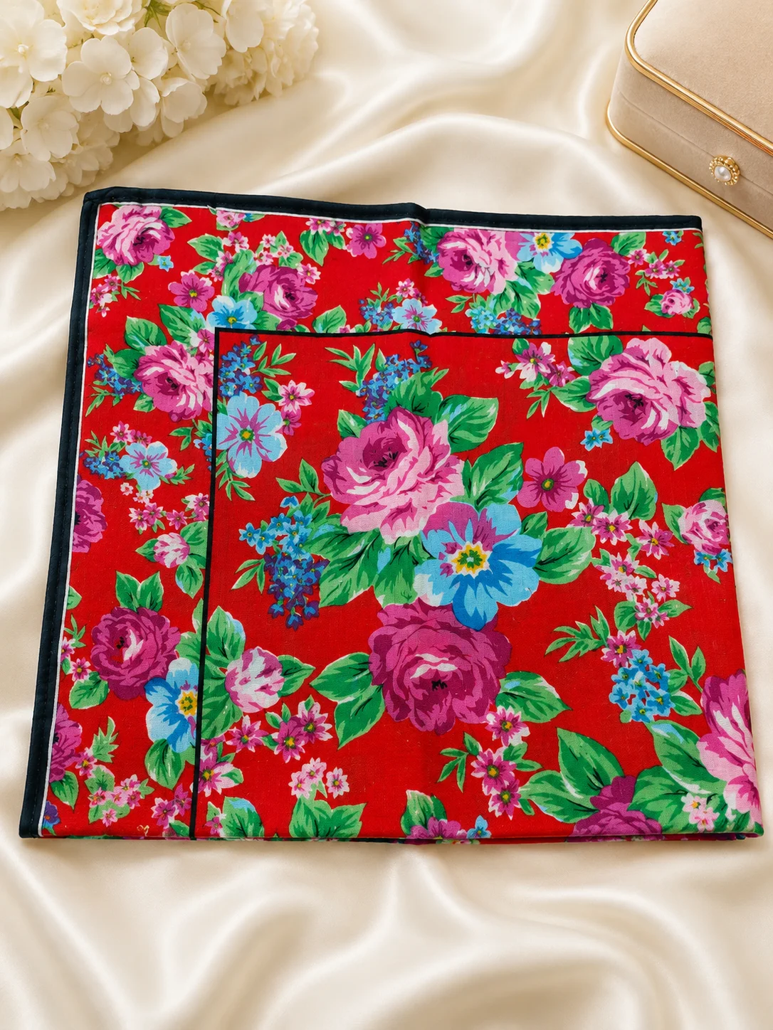 Premium Ladies Floral Cotton Handkerchief Set – 2 Colors